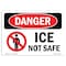 Signmission OSHA Danger Sign, Ice Not Safe, 14in X 10in Rigid Plastic, 10" W, 14" L, Landscape OS-DS-P-1014-L-1714 - alternate 1